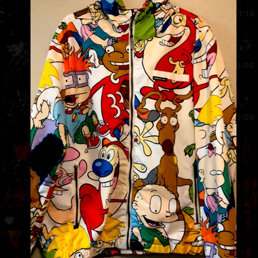 Only Members X Nickelodeon, White, Men’s Xl,Rugrats,Mesh-lined, Hooded, Zip up.